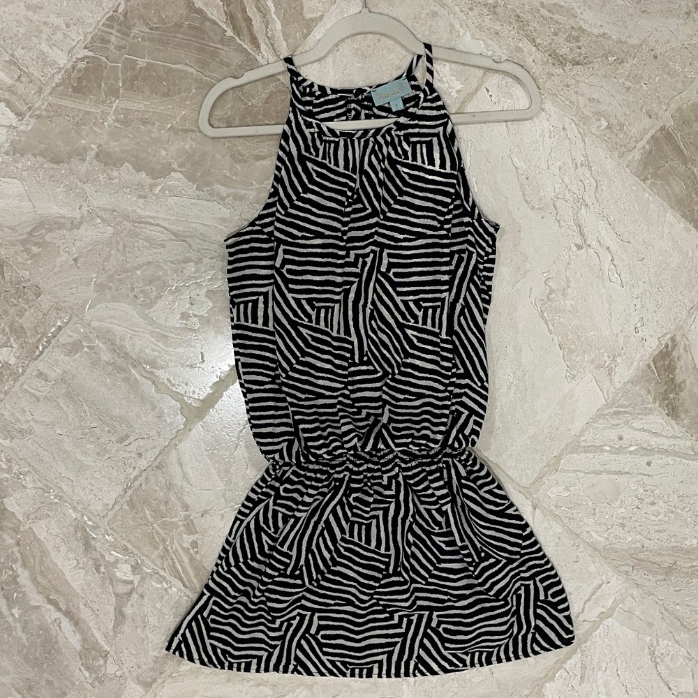 Veronica M Black and White Mini Dress